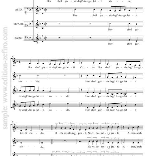 Orazio Vecchi - Seven Canzonette à4 (1585) for voices or instruments