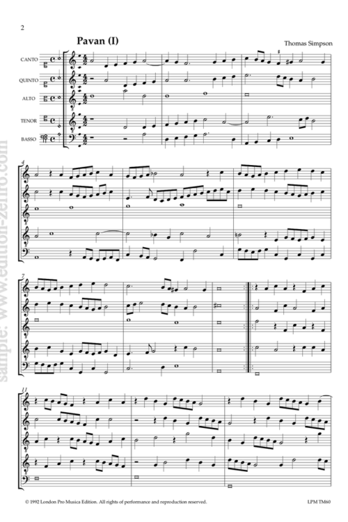 Thomas Simpson - Pavans & Galliards from Opusculum (1610)
