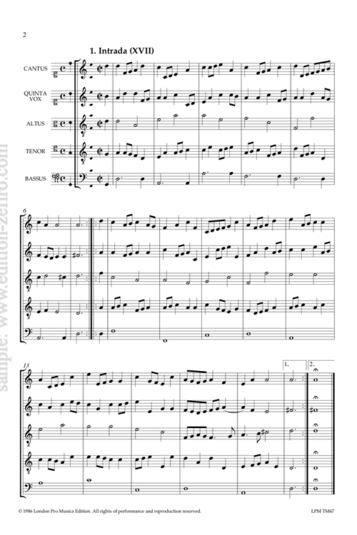 Johann Hermann Schein - Intradas & Lieder (1609)