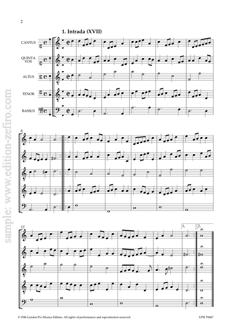 Johann Hermann Schein - Intradas & Lieder (1609)