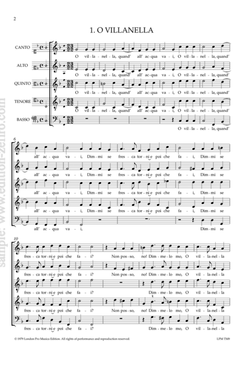 Five Canzoni Napolitane (1574) (selection 1) : Ludovico Agostini