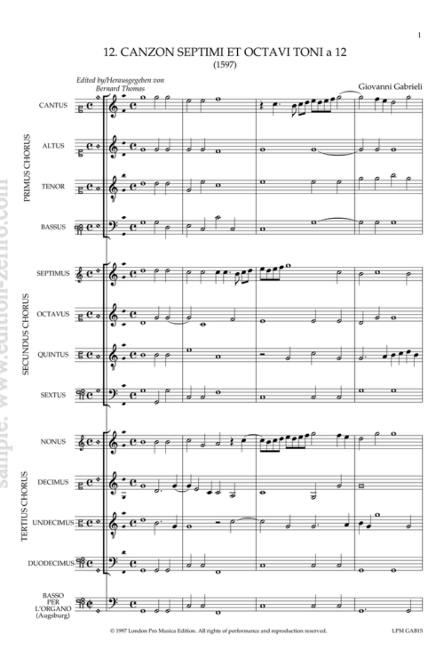 Canzon Septimi et Octavi Toni à12