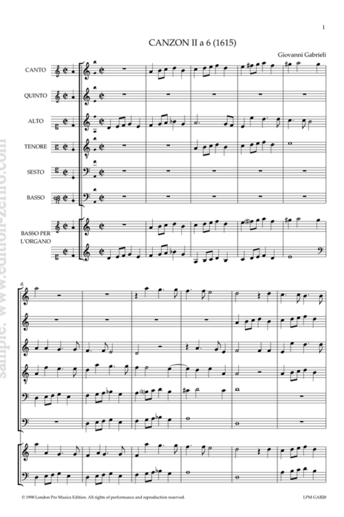 Canzon II - 1615 - Giovanni Gabrieli