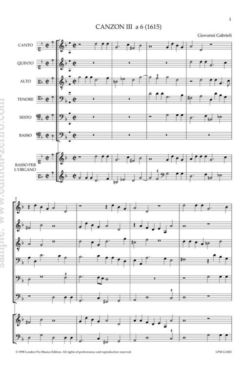 Canzon III à6 -1615- Giovanni Gabrieli