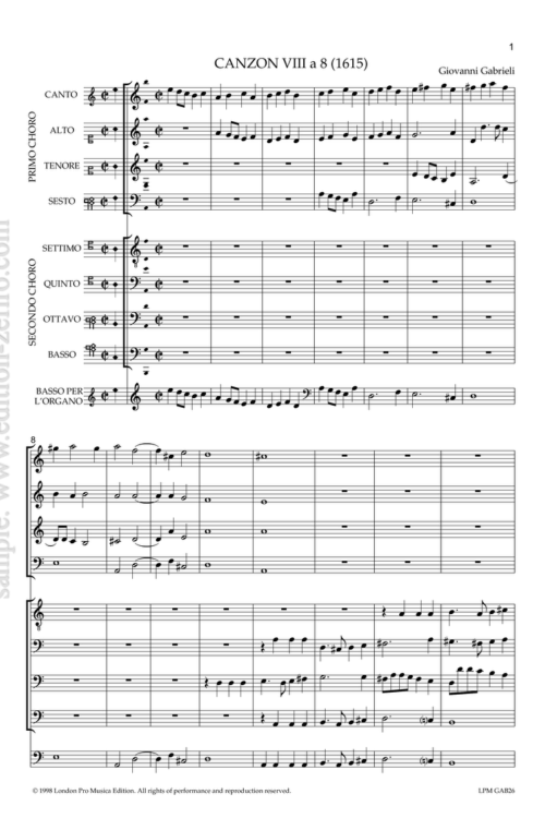 Canzon VIII à8 -1615- Giovanni Gabrieli