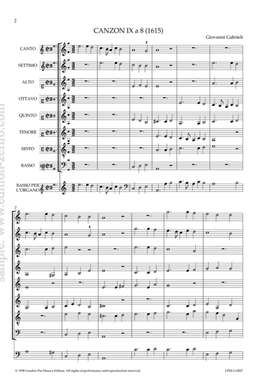 Canzon IX à8 by Giovanni Gabrieli
