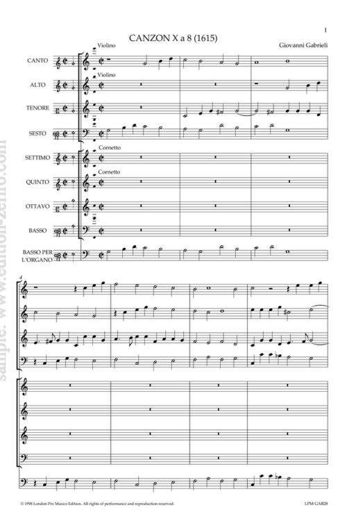 Canzon X à8 (1615) - Giovanni Gabrieli