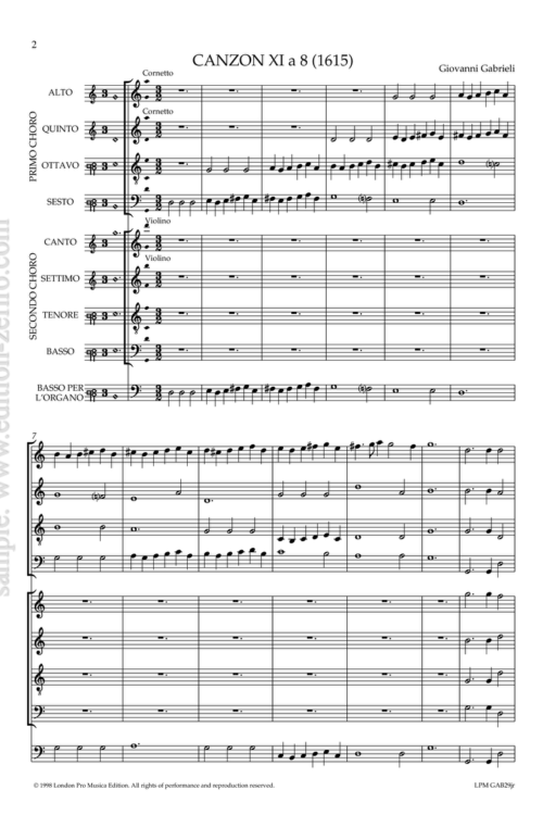 Canzon XI à8 (1615) :-Giovanni Gabrieli