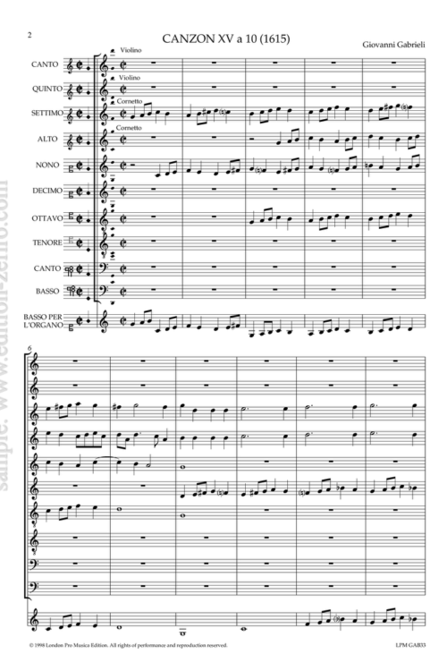 Canzon XV à10 (1615) -Giovanni Gabrieli