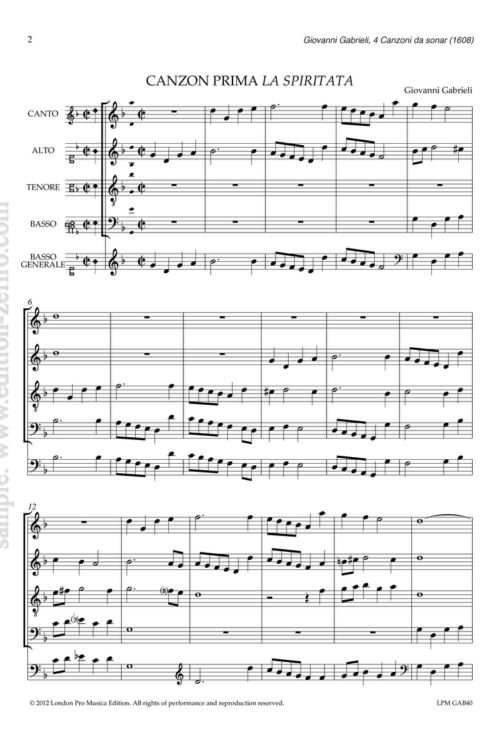 Four Canzoni à4 (1608) : Giovanni Gabrieli