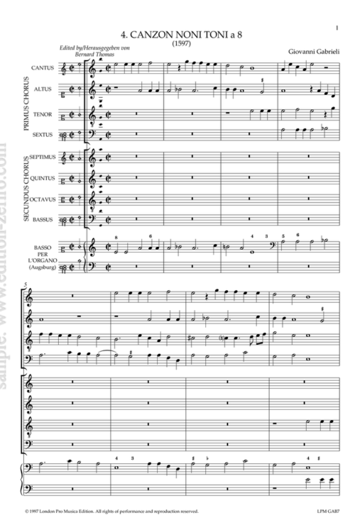 Canzon Noni Toni à8 - Giovanni Gabrieli
