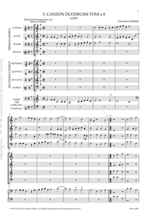 Canzon Duodecimi Toni à8 (1597) - Giovanni Gabrieli
