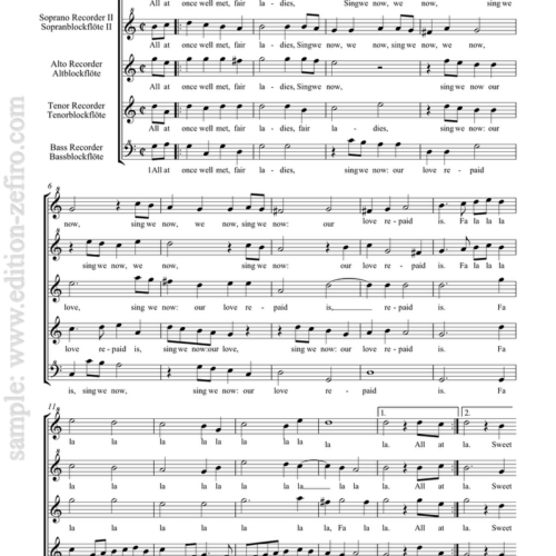 English Madrigals, volume 3 (recorder quintet)