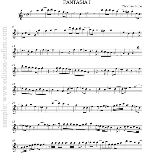Five Fantasias à4 : Thomas Lupo (set of parts)