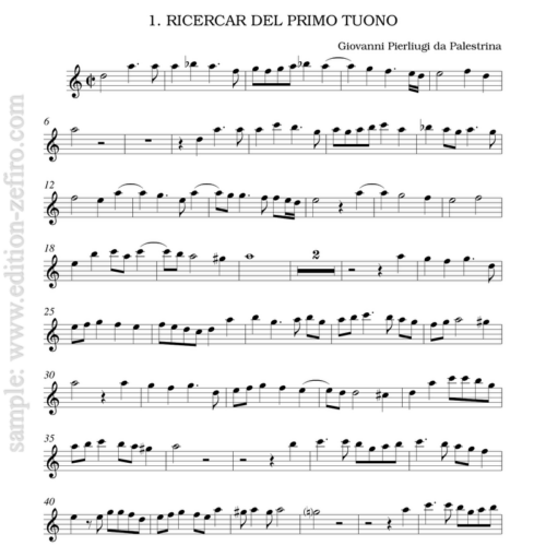 Palestrina: Ricercari sopra li Tuoni, volume 1 (set of parts)