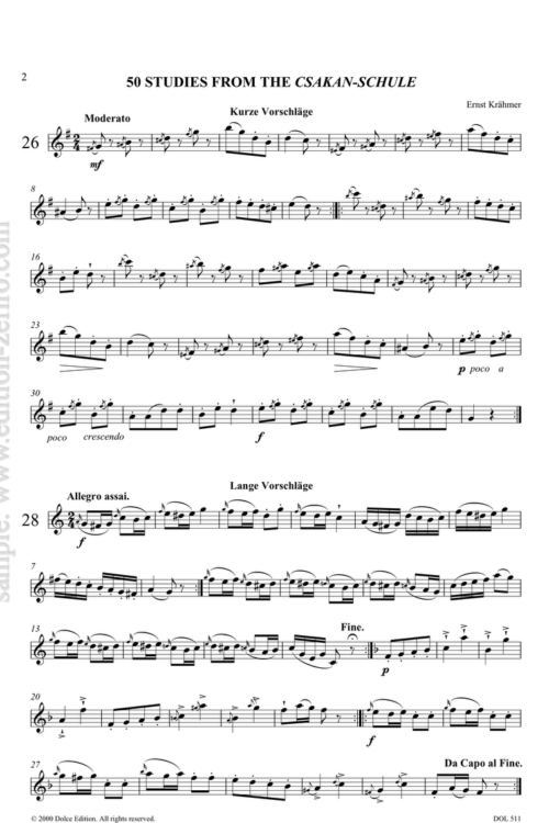 50 Studies from the Csakan-Schule