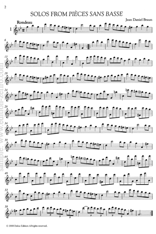 Solos from Pièces sans Basse : Jean Daniel Braun