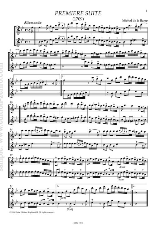 Complete Duos, volume I (suites I-V) : Michel de La Barre