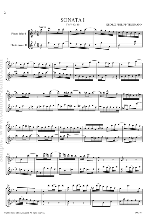 Complete Opus 2 Duo Sonatas : Georg Philipp Telemann