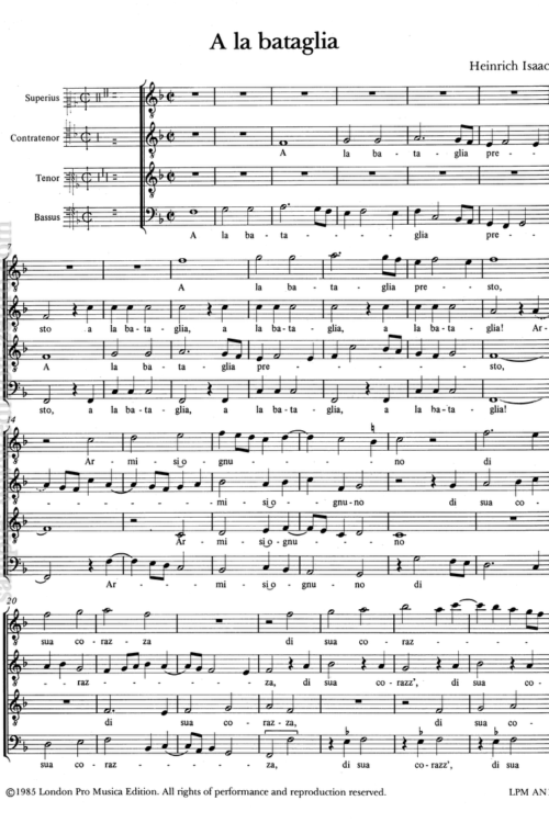 Heinrich Isaac - A la bataglia