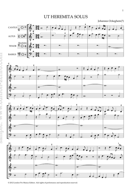 Johannes Ockeghem - Ut heremita solus