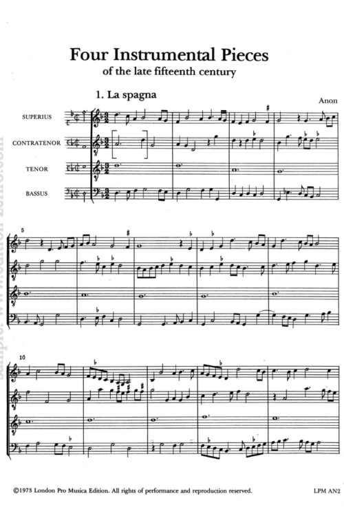 4 Instrumental Pieces of the late fifteenth century