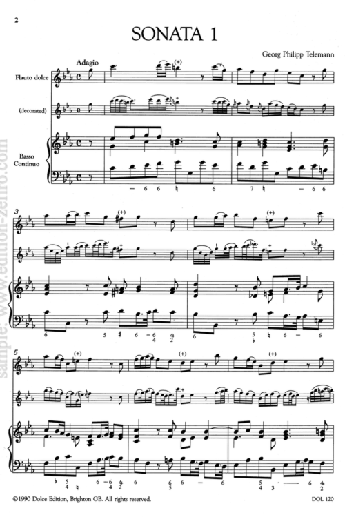 Telemann - Sonate Metodiche - Score