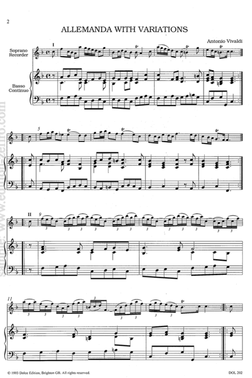 Vivaldi: Allemanda with Variations (recorder solo)