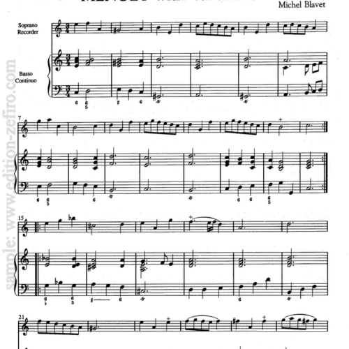 Blavet: Menuet with Variations (recorder solo)