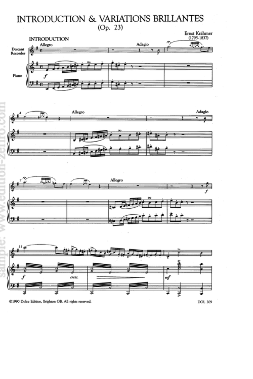 Krähmer: Introduction & Variations Brilliantes, Op 23