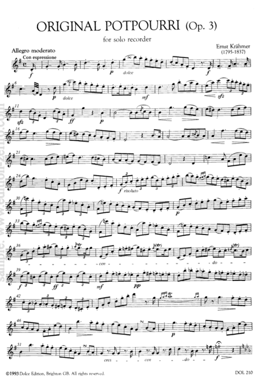 Krähmer: Original Potpourri, Op. 3