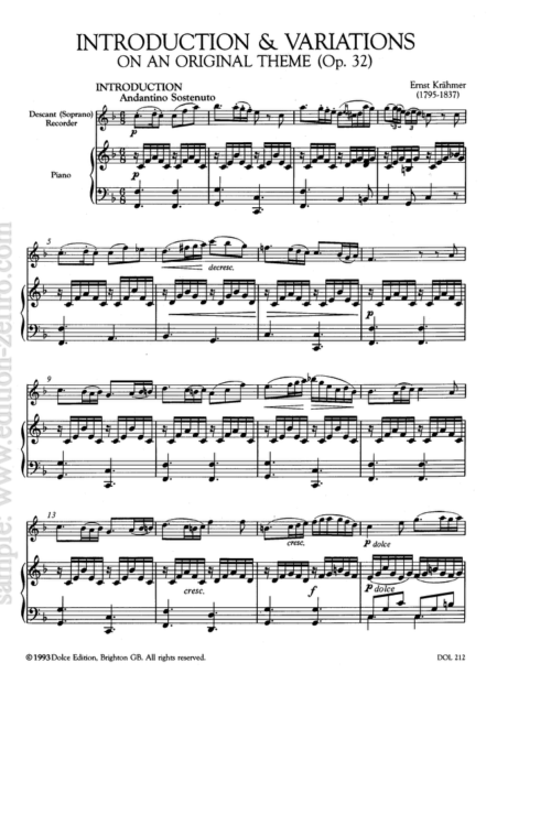 Introduction and Variations, Op. 32 : Joseph Ernst Krähmer
