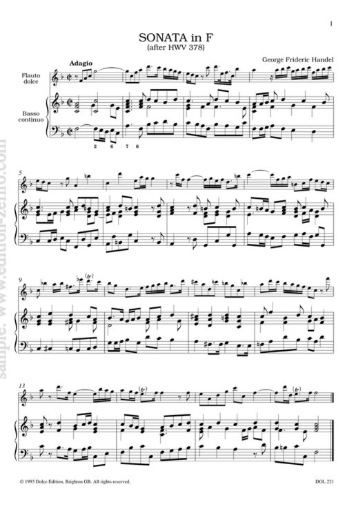Sonata in F major: George Frideric Handel