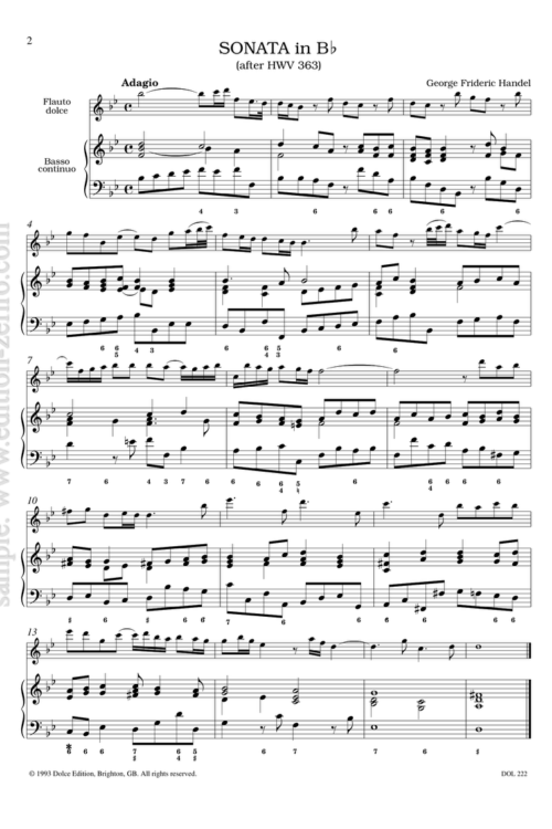 Sonata in B flat: George Frideric Handel
