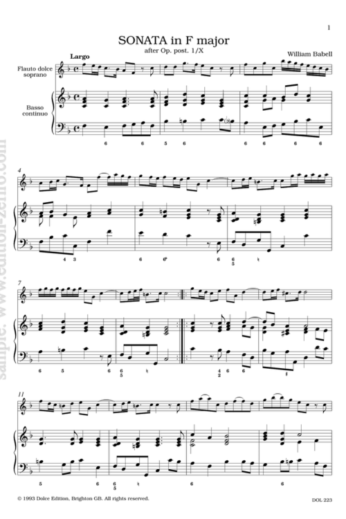 Sonata in F major: William Babell