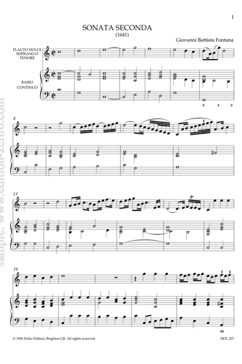 Sonata Seconda: Giovanni Battista Fontana