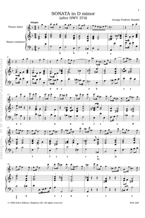 Sonata D Minor (after HWV 374): George Frideric Handel