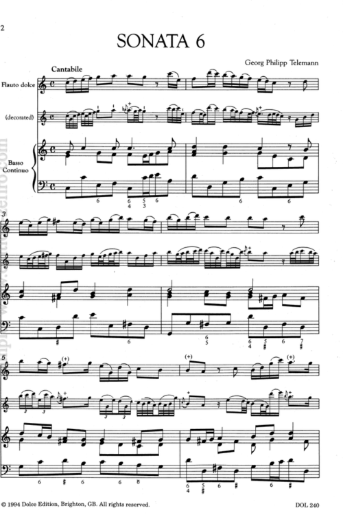 Sonata Metodiche No. 6: Georg Philipp Telemann