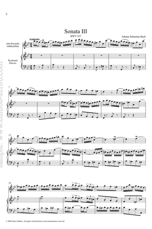 Six Sonatas volume 2, Sonatas 3-4: Johann Sebastian Bach