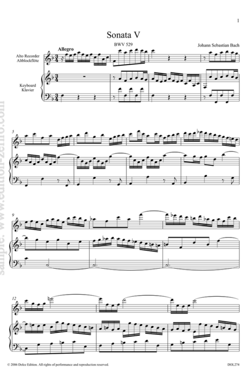 Six Sonatas volume 3, Sonatas 5-6: Johann Sebastian Bach