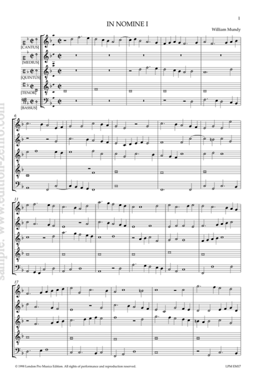 Three In Nomine settings : William Mundy