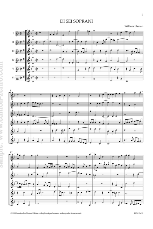 Di sei soprani : William Daman