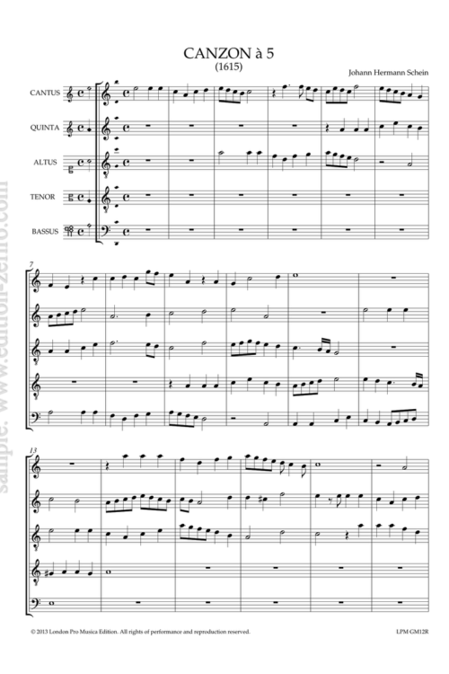 Johann Hermann Schein - Canzon à5