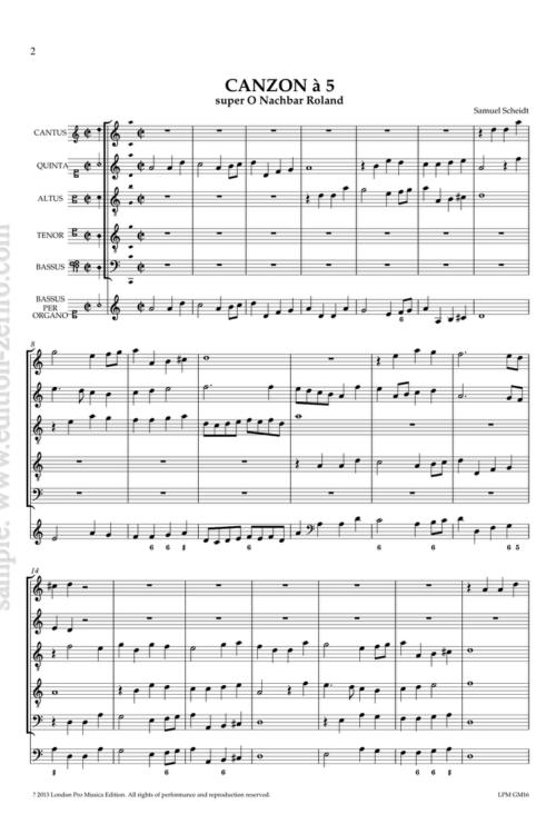 Samuel Scheidt - Canzon super Roland