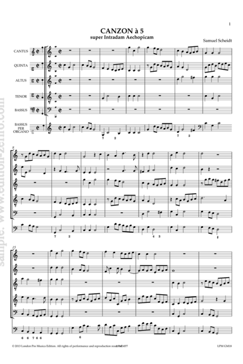 Canzon super Intradam Aethiopicam : Samuel Scheidt