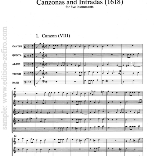 Canzonas and Intradas à5 : Erasmus Widmann
