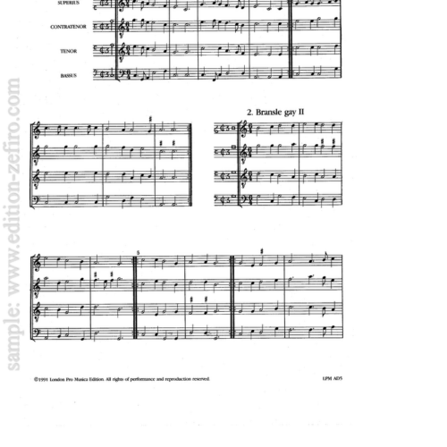 Cinquieme Livre de Danceries : Claude Gervaise (published by Pierre Attaingnant)