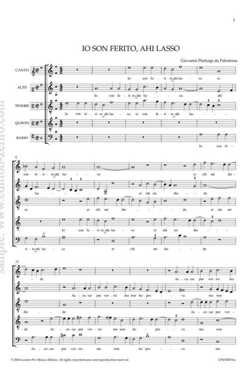Palestrina: Io son ferito