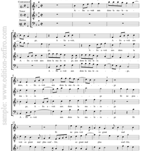 Five Chansons of the mid-sixteenth century