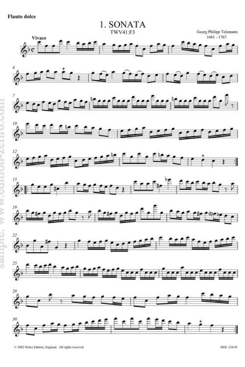 Flauto dolce - Sonatas - George Philipp Telemann
